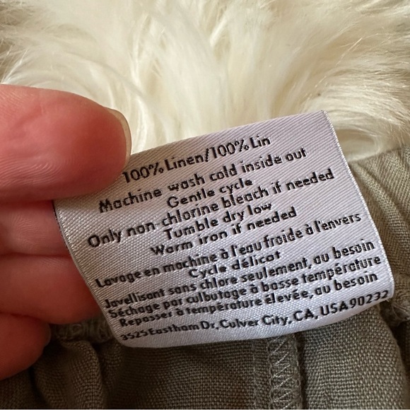 Parachute 100% Linen Drawstring Pants Small Petite Green - Picture 4 of 6